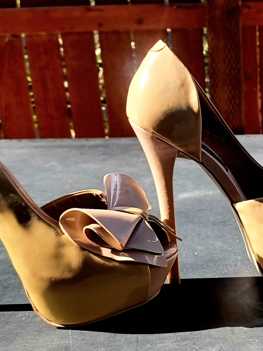 Steve Madden Nude Blush Bow Peep-Toe Platform Pump - Picture 2 of 7